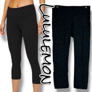 Lululemon Pace Rival Crop 22" Formation Camo Deep Coal Yoga Walking Womens Sz 6